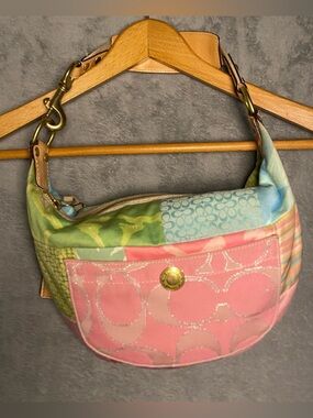 Coach Patchwork Shoulder Hobo Bag with original box & dust bag